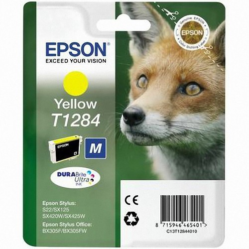 ORIGINALE T1284 GIALLO PER EPSON S22 SX125 420W BX305FW C13T12844011 - Foto 1 di 1