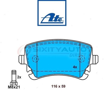ATE Rear Disc Brake Pad Set for 2004-2009 Audi S4 - Braking Stopping Wheel kt
