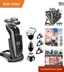 4-in-1 Electric Shaver: Rechargeable Waterproof Razor with Nose Trimmer Included