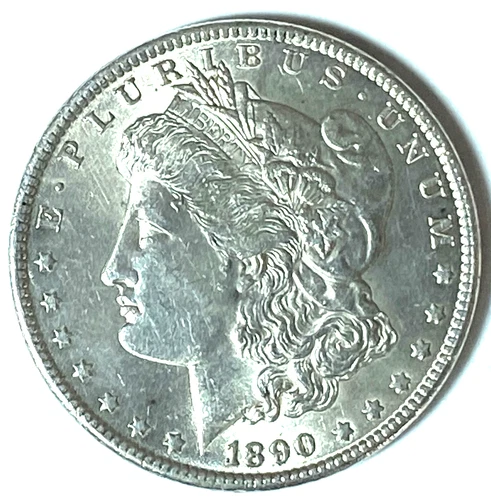 1890 $1 Morgan Silver One Dollar US Coin Philadelphia AU
