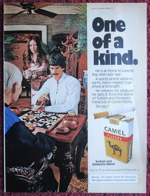 1976 CAMEL Cigarettes Tobacco Print Ad ~ One of a Kind, Turkish Board Game