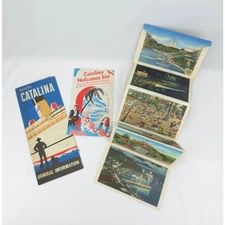 Vintage 1940s Catalina Island CA Travel Brochures Tourist Information Postcards