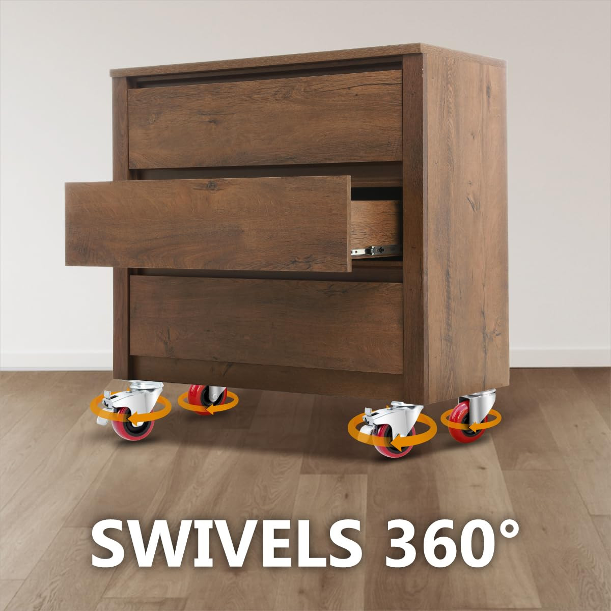 2 Inch Swivel Caster Wheels Set of 4 with 400 Lbs Loads, Heavy Duty Plate Caster