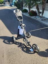 Caddytek EZ Foldable 3-Wheel Golf Push Cart - Dark Grey