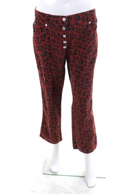 MIAOU Womens Red Leopard Junior Jeans Size 10 12575162