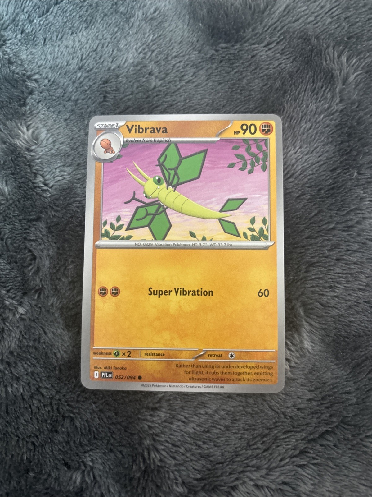 Vibrava 052/094 Common Phantasmal Flames Pokemon TCG