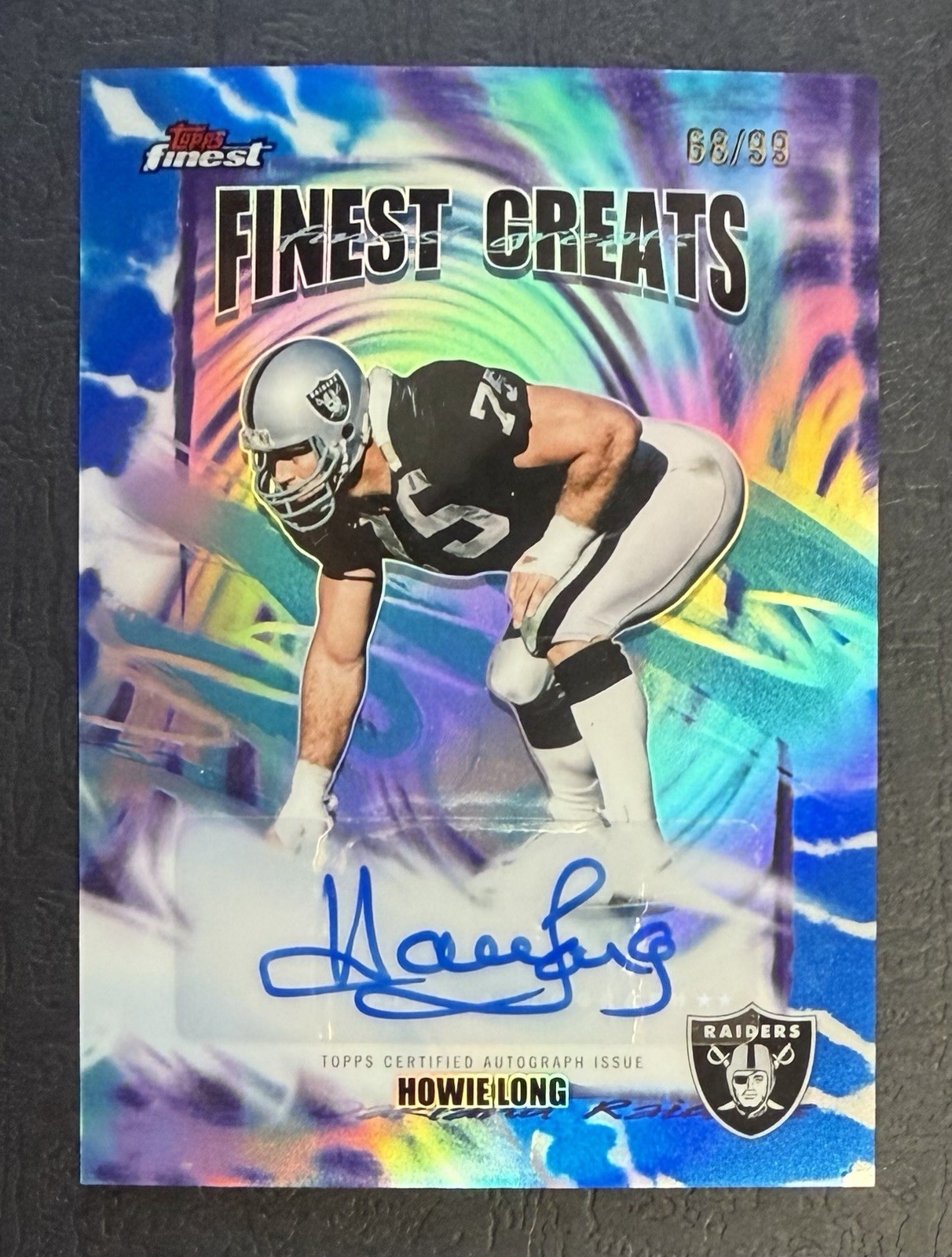 2025 Topps Finest Howie Long Finest Greats Auto /99