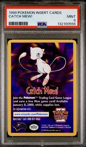 1999 Pokémon Wizards of the Coast CATCH MEW!Pokemon the 1st Movie Promo PSA 9