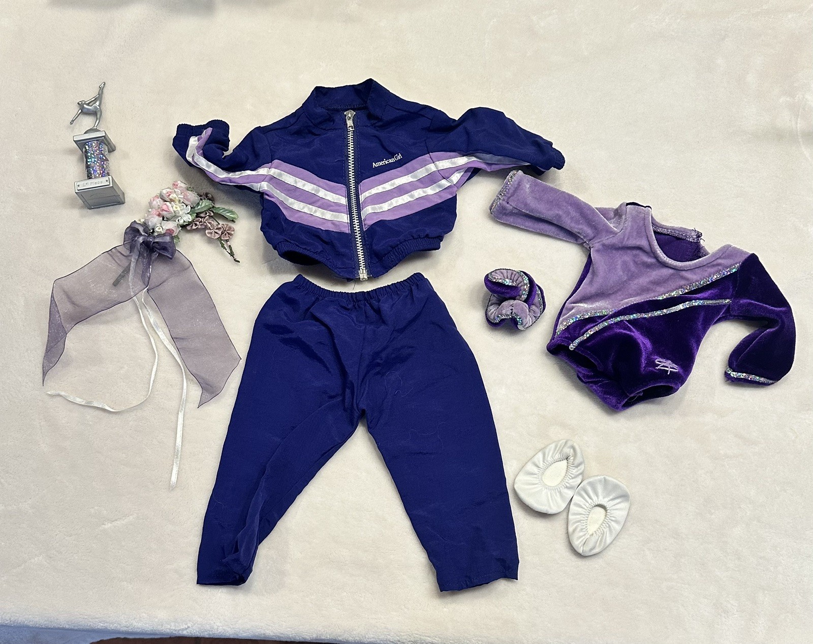 American Girl RETIRED  Purple Gymnastics Jacket Leotard Trop