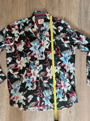 Joe Browns Men's Long Sleeved Black Floral Shirt Cotton, Size Large Worn Once - Picture 11 of 14