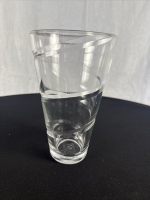 Vera Wang Clear Large Incised Spiral Swirl V Cut Elegant FTD Floral Flower Vase