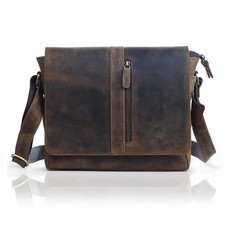 Leather Messenger Sling Bag Full Grain Buffalo Crossbody Satchel Small Hand...