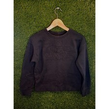 GapKids Star Wars Sweatshirt Youth Large L 10 Black On Black Tonal Embossed Logo