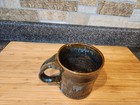 handmade, ceramic coffee mug "Woo Blue Brown" glaze w/ blue drip accents. 14 Oz — photo 7