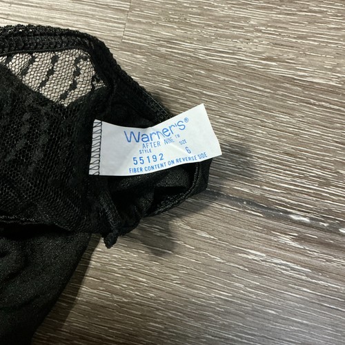 NWT Vintage Warner’s After Nine Black Lace Sheer Briefs Size 6 Panties - Picture 6 of 7