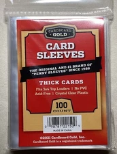 1 Pack 100 Cardboard Gold Card Thick Soft Sleeves with tracking!