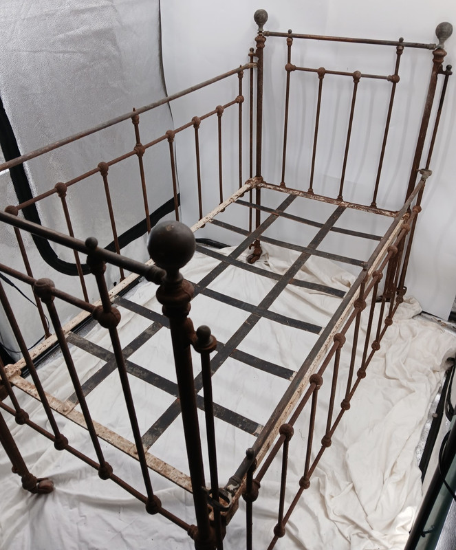 1920's ? Garden Flower Bed Decor Copper Brass Crib w/Adjustable Sides  AS IS