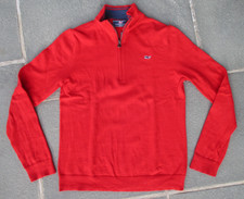 VINEYARD VINES Boy RED Quarter Zip SWEATER Pullover COTTON Mock Neck Preppy L 16