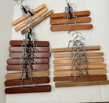 Lot of 21 Vintage Wooden Trouser Hangers, 8-9  , 3-9 3/4  , 3-10  And 7-11  
