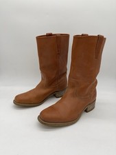 Botas Británicas de Cuero Tostado RIO GRANDE Punta Redonda Calidad Talla 10.5D Western Biker