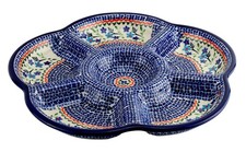 Polish Pottery 6-Compartment Round Appetizer ...