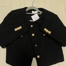 Black Tweed Jacket with Gold Buttons - Formal Wear Official