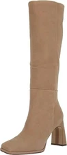 Sam Edelman Issabel Knee High Boots Womens 9.5 Beige Suede Chic Minimalist New