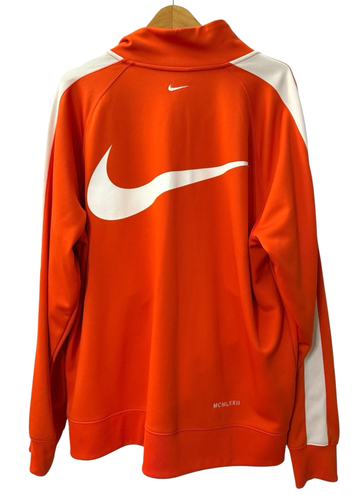 Nike DOUBLE SWOOSH UOMO "XL" USATO Poly Knit Full Zip TRACK Giacca Arancione - Foto 4 di 12