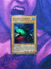 Faded Misprint Catapult Turtle MRD-075 Played LP Super Holo Rare Yugioh 2002