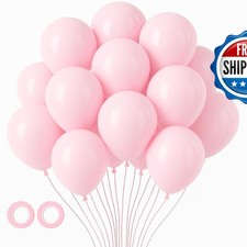 Voircoloria 105pcs Light Pink Pastel Latex Balloons 12 inch