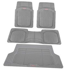 FlexTough Floor Mats for Cars  Cargo Mat Full Set - All Weather Medium Gray