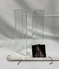 Firelight Glass Prism Hand Blown Glass Set Of  2 Diamond Oil Candle Lamp 9&rdquo;