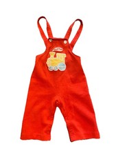Vintage Carters Toot Toot Train Red Jumpsuit Size 9 Months 70s 80s Paper Tag