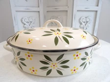 NEW!~Temptations by Tara~3 1/2 Quart Enamel Green Old World Covered Roaster