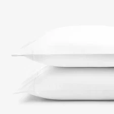 Legends Hotel White Solid 400-Thread Count Supima Cotton Percale King Pillowcase
