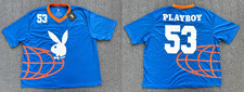 Maglia Playboy grande blu arancione n.53 logo mondiale 1953 anno fondazione uomo nuova con etichetta