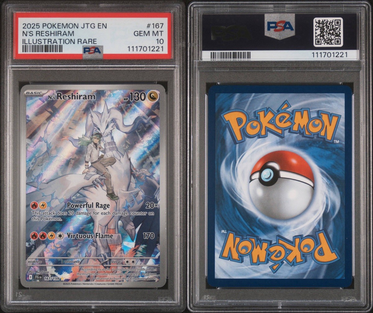 PSA 10 RESHIRAM JOURNEY TOGETHER ILLUSTRATION RARE #167 N'S