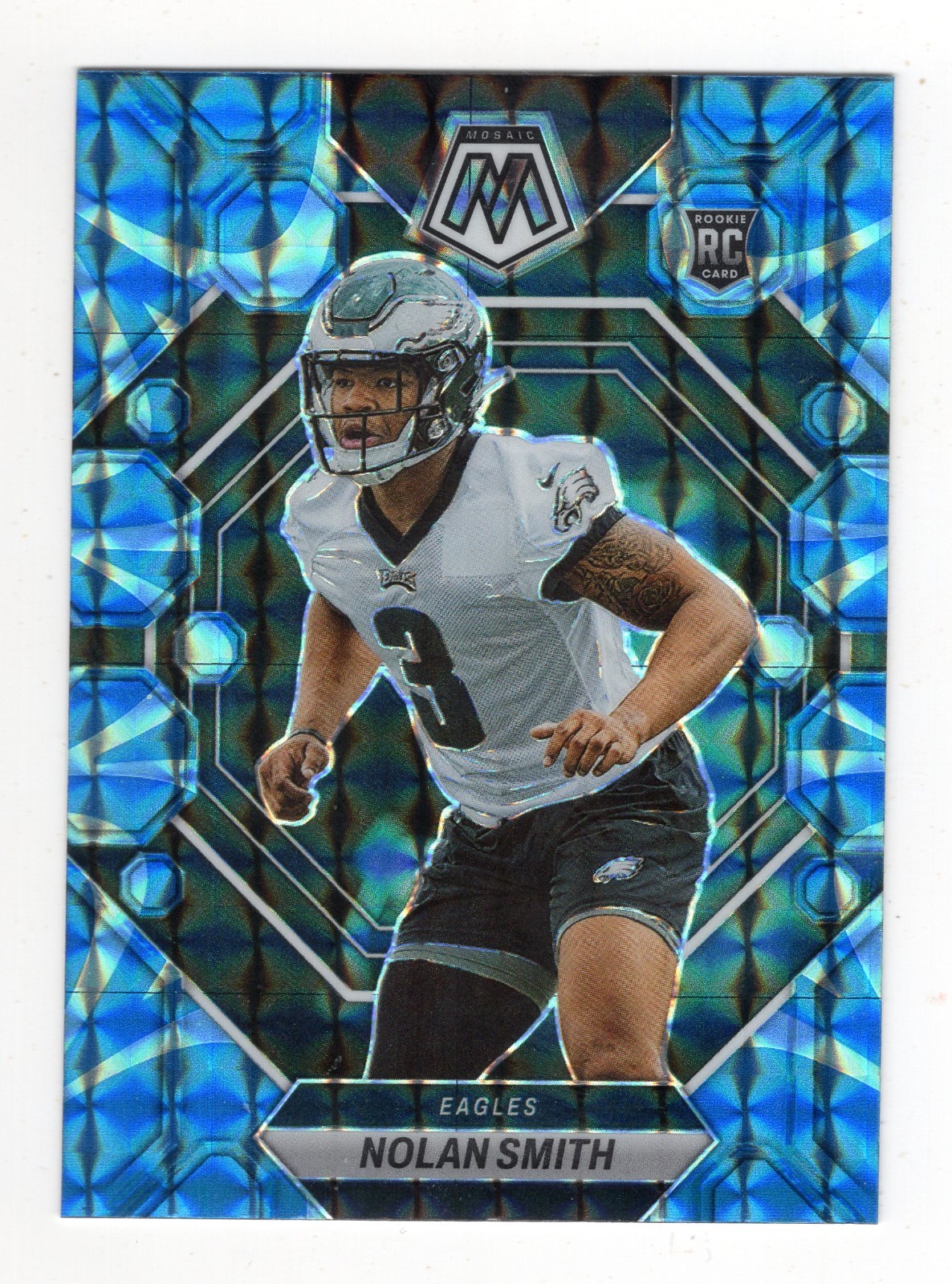 2023 Panini Mosaic NFL Nolan Smith RC Blue Reactive Prizm #353 RC! SP! Eagles