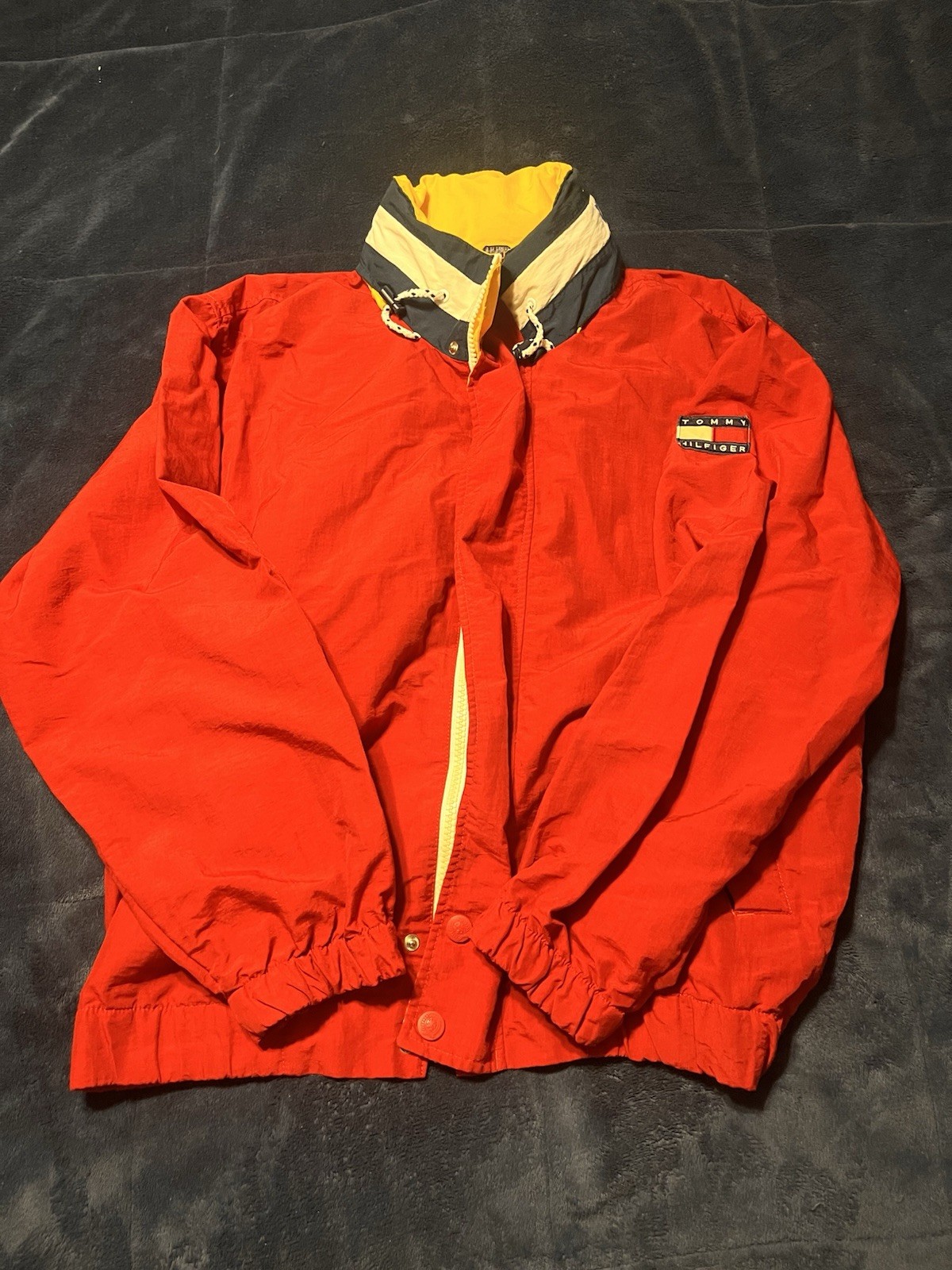 Vintage 90s Tommy Hilfiger Men’s Flag Windbreaker Jacket Size Large