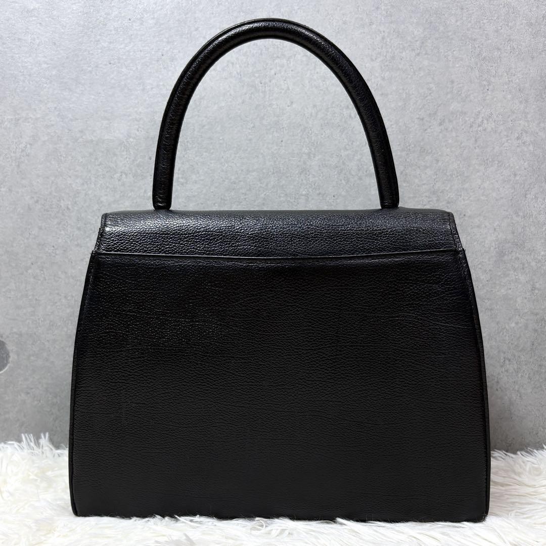 Borsa a mano Yves Saint Laurent Cassandra logo pelle nera originale dal Giappone RIN