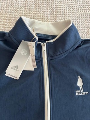 Adidas 1/4 Zip Pullover Mens 2XL The Clint Embroidered Blue White