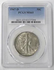 1947-D MS-65 - WALKING LIBERTY HALF DOLLAR PCGS - SEMI KEY DATE COIN