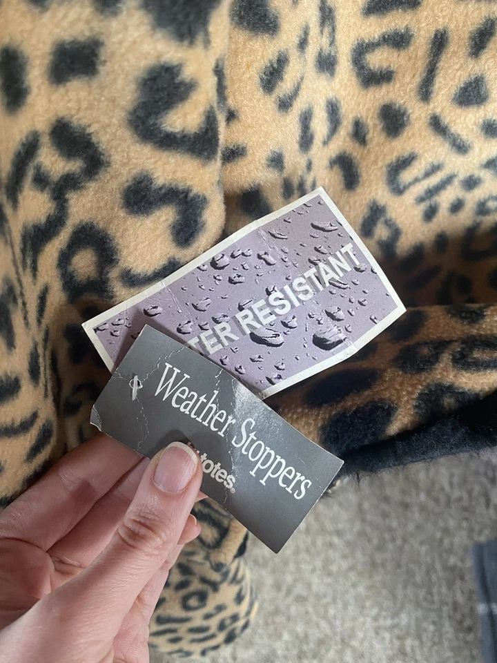 Vintage Cheetah Leopard Print Cape Jacket Faux Fur Old Hollywood Glam NWT XL-3X - Image 4 of 4