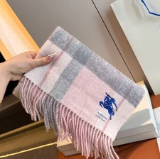 Burberry Cashmere Scarf Pink Grey Check