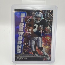 2025 Panini Prizm Black  Fireworks Bo Jackson Blue Cracked Ice /125 Raiders
