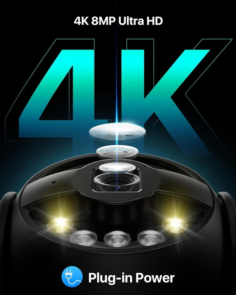 ZOSI PTZ 4K 8MP Wireless Wifi Outdoor Security IP Camera Color Night Vision - Image 3 of 4