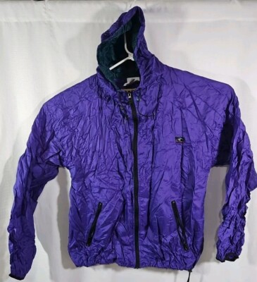 Vintage Helly Hanson Jacket Unisex Large Purple Lightweight Windbreaker Hooded