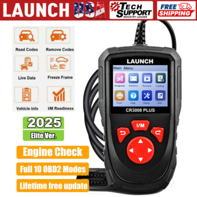 LAUNCH CR3008 PLUS Car OBD2 Scanner Code Reader Check Engine Diagnostic Tool US