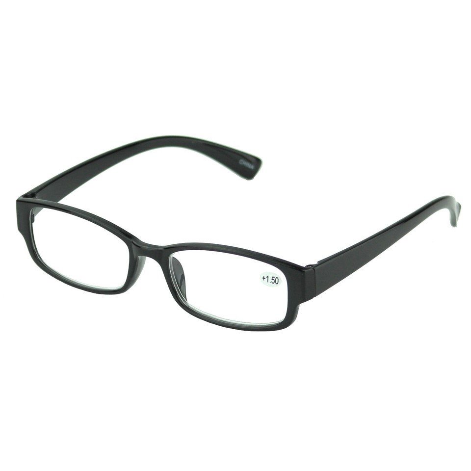 Reading Eyeglasses Mens Womens Nerd Rectangle Reader Power Solid ...