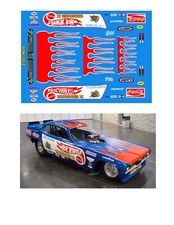 Tom McEwen Mongoose II Funny Car decal 1/24 scale Revelle MPC